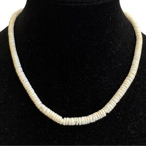 Natural Shell Heishi 18” Fashion Statement Necklace Beachy Beauty Sotnick